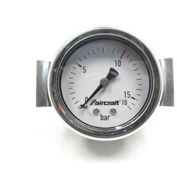 Aircraft Manometer 0-16 bar, Ø50mm, G1/4" Markierung bei 10bar, mit Klammer
