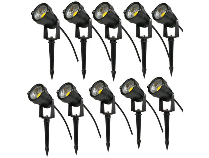 Lot de 10 lampes LED COB étanches pour extérieur 3W 5W, 110V 220V DC12V, éclairage de jardin, projecteur LED paysager