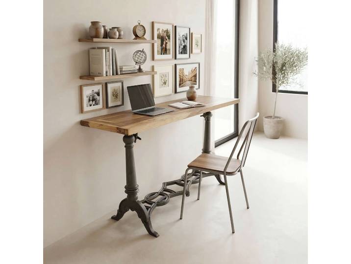 Console industrielle métal et teck - Sewing
