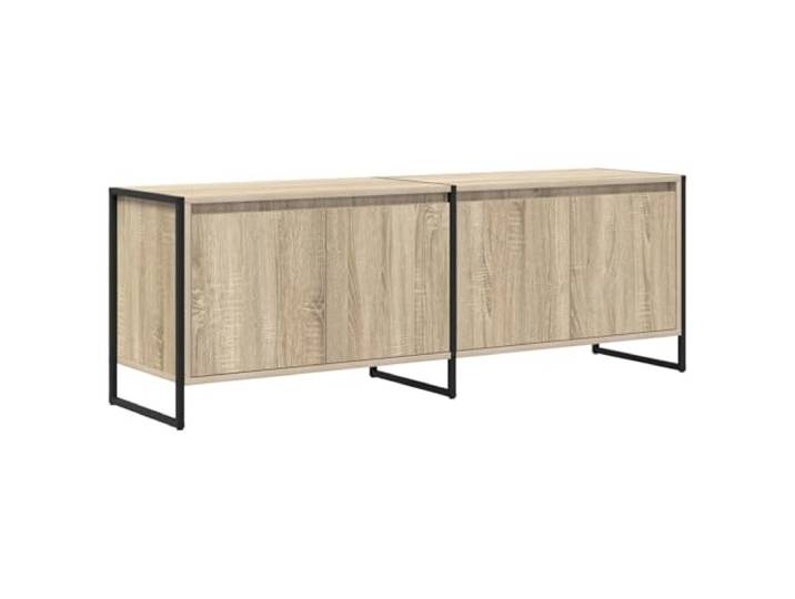 TV-Möbel, rechteckig, modern, mit 4 Türen, 140 x 36 x 49,5 cm, Sonoma 02_0054542