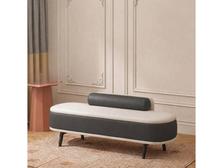 Gepolsterte Bettbank mit Stauraum, Sitzbank für Schlafzimmer & Flur Gepolsterte Oberfläche, Versteckter Stauraum, Massivholzrahmen, Metallbeine, Vielseitig(Gray,60*37*45cm)