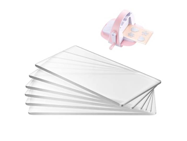 VEVOR Plaques de Découpe\, 6 PCS\, 170x80x2\,5 mm\, Tapis Plastique en Polycarbonate Transparent\, Compatible avec Machine de Découpe et de Gaufrage VEVOR KM-1830\, pour Scrapbooking et Création de Cartes