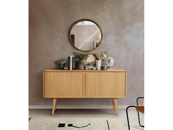 Woodman Sideboard Rove, Kommode besonderes Design, Breite 138 cm, mit Eichenholzfurnier, FSC®