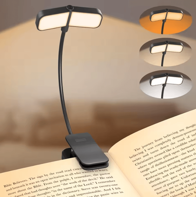 Inspire Curations Wing Shaped Rechargeable Book Light Portable Kids Reading Lamp black