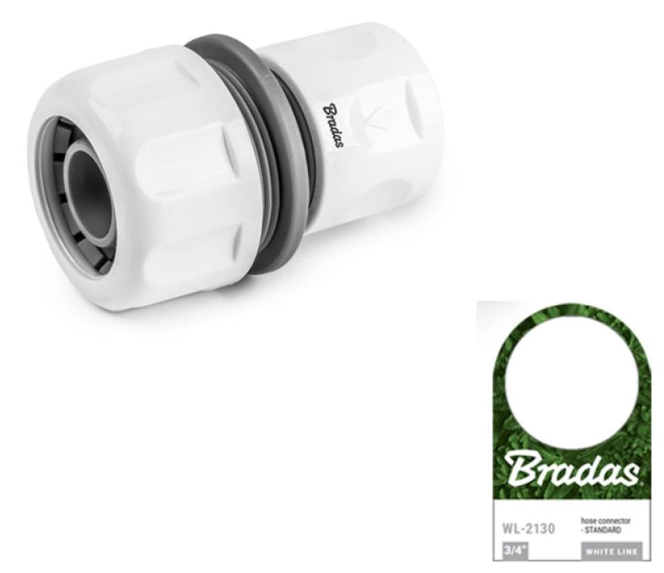 Bradas WL-2130 slangkoppeling WHITE LINE 3/4 inch wit