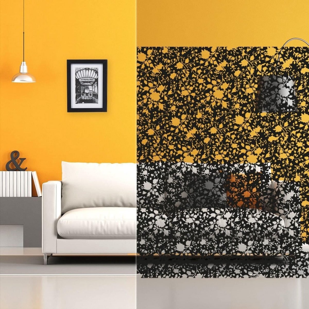 Statische Raamfolie met Decoratief Arabesken Patroon - Zelfklevende Privacy Glasfolie