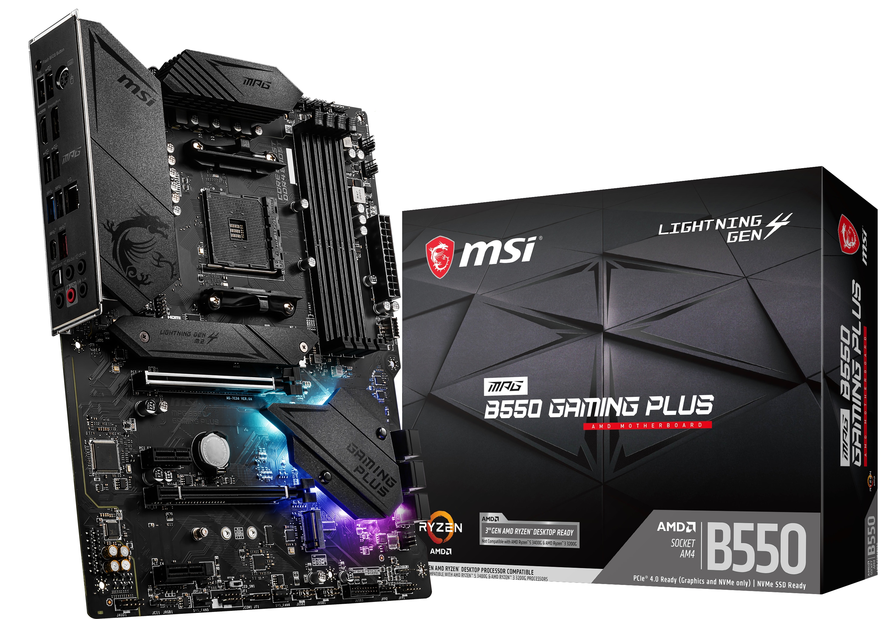 MSI MPG B550 Gaming Plus ATX Mainboard Sockel AM4 M.2/DP/HDMI 7C56-003R