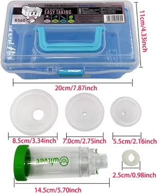 Inspire Curations BreatheEase Pet Aerosol Chamber Inhaler Spacer For Cats & Dogs blue 1set Box