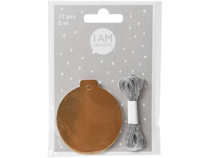 Geschenkanhänger I am creative silber/gold Papier - Geschenkanhänger