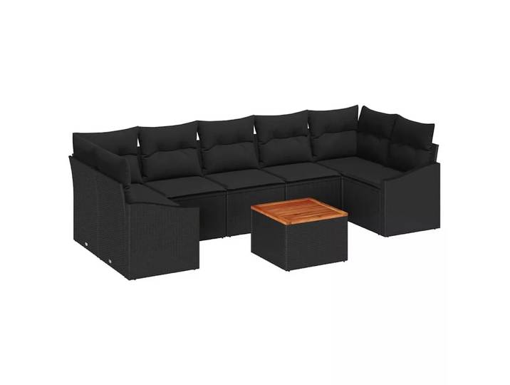 VidaXL - Sofagarnitur für draußen poly-rattan, One Size, Schwarz