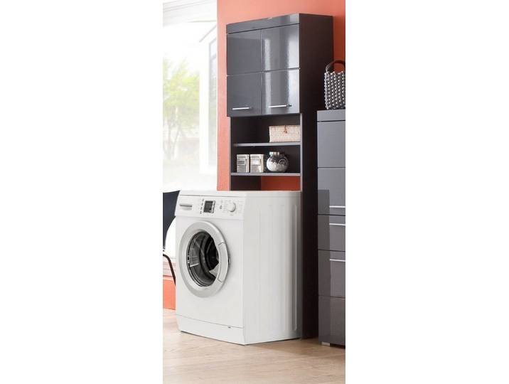 trendteam Waschmaschinenumbauschrank Amanda (Umbauschrank in grau Hochglanz, 63 x 187 cm) mit Stauraum