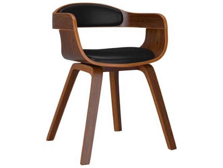 fsahslih Esszimmerstuhl Gepolstert, Schwarz Bugholz Kunstleder, 1 Stück Bequemer Küchenstuhl für Essbereich und Küche mit ergonomischer Lehne, Schaumstoffpolsterung und 110 kg Belastbarkeit.