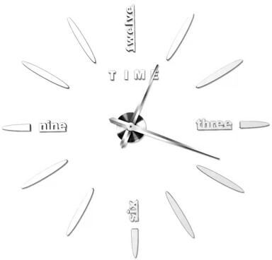 Inspired Finds 3D Luminous Frameless Wall Clock DIY Kit Modern Silent Glow Wall Decor silver Roman Vintage 2d 40cm = 15.75in