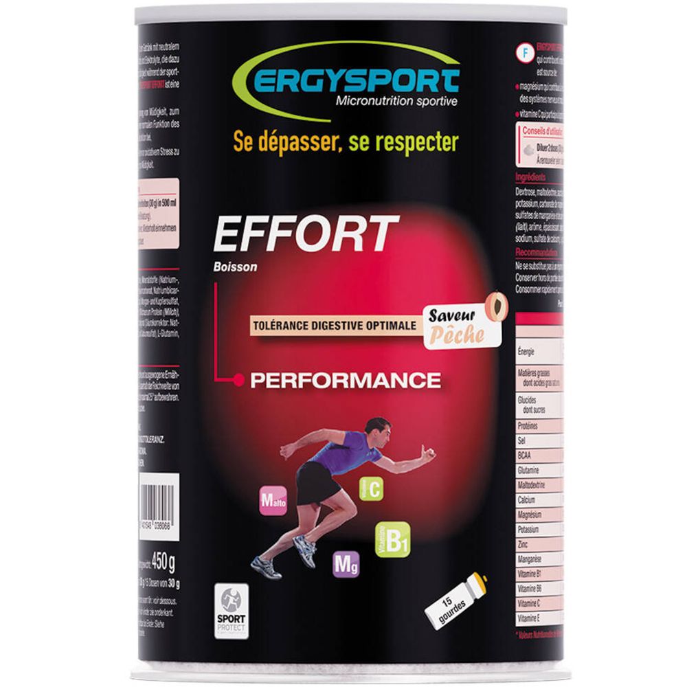 Ergysport Effort Perzik Drink Poeder ok Nlfren 450 g Pulver