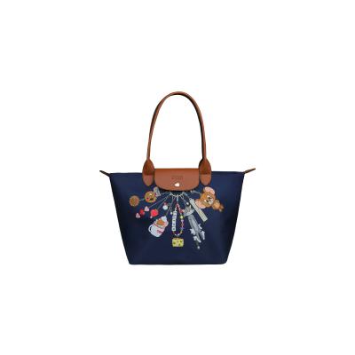 Handtasche DOGO "Fontana Shopper-Tasche Tom And Jerry Charms Navy Damen", Damen, Gr. onesize, blau, Taschen Handtasche, Handgefertigt