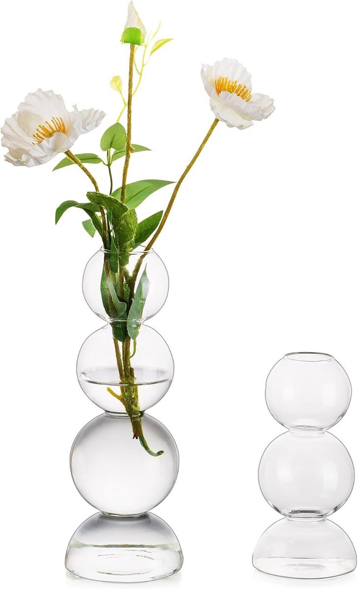 Decoratieve Transparante Glasvaas met Ronde Donut-Spiraal vorm voor Tafeldecoratie