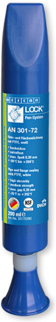 WEICONLOCK® AN 301-72 Rohr- und Flächendichtung, mit PTFE, mittelfest, hochtemperaturbeständig, 200 ml, weiß (30172200)
