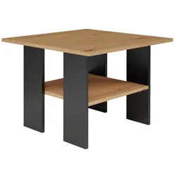 TOPESHOP Couchtisch Moderner Kleiner Couchtisch in Artisan Eiche/Mattschwarz