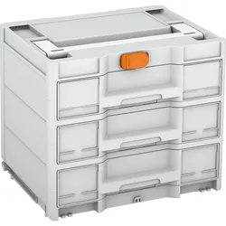 Tanos systainer3 Sortainer/3 M 337 lichtgrau (RAL 7035), Verschluss tieforange (RAL 2011), Griff weiß (RAL 9016) - 83550050.256