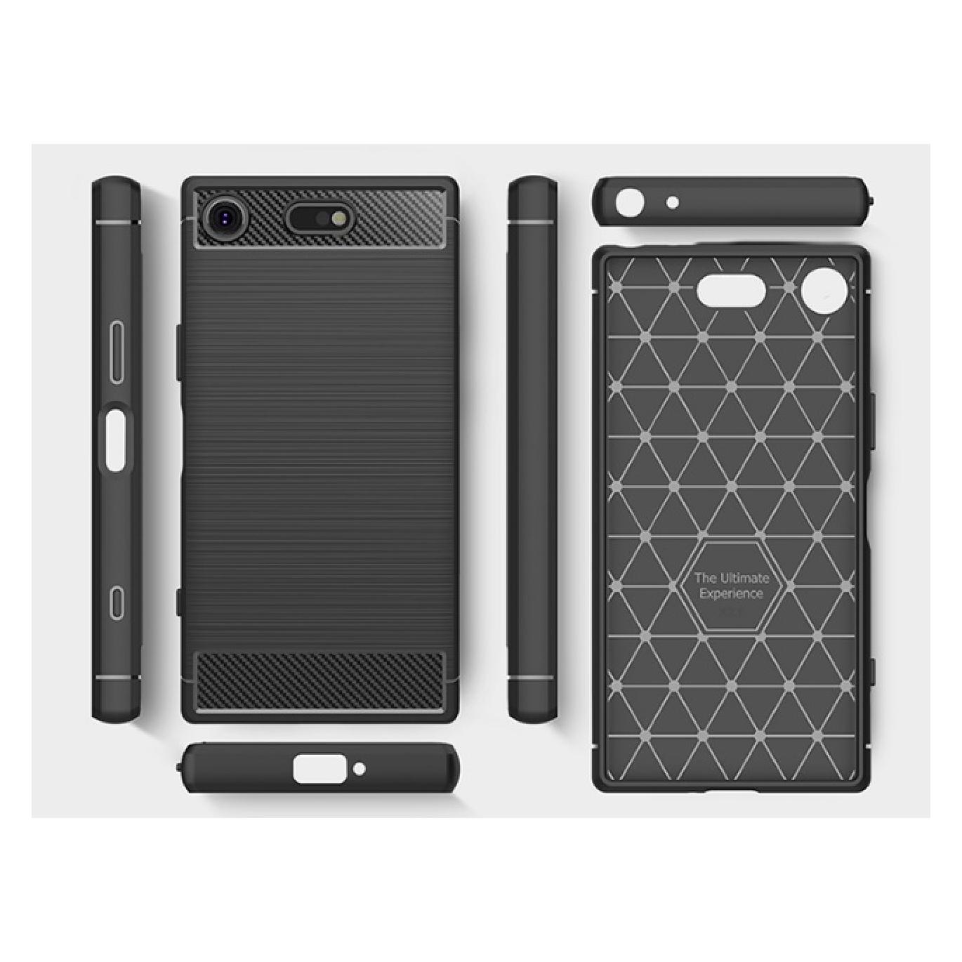 Screenguard Sony Xperia XZ1 Compact Hülle Carbon Brushed Soft TPU (Sony Xperia XZ1 Compact) (00023247)