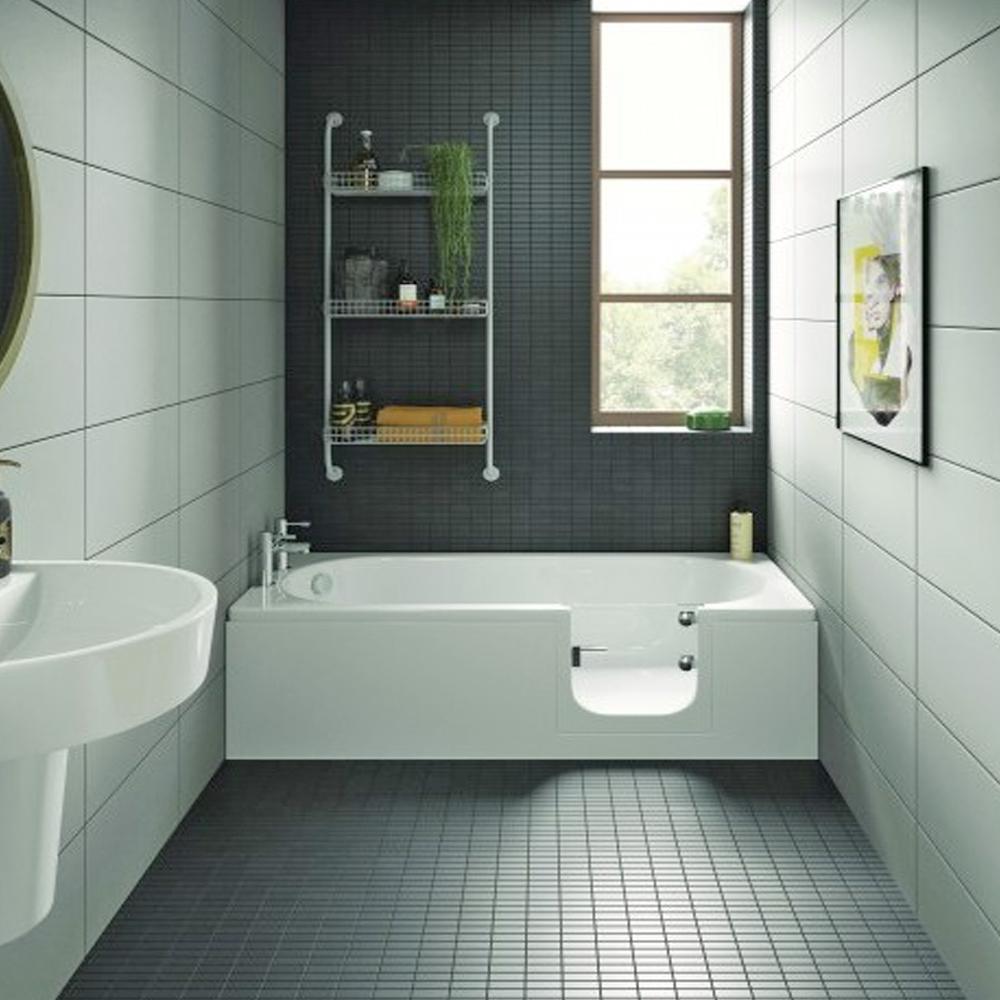 CASCADE Badewanne mit Tür/Seniorenbadewanne 169,5 x 70 x 51 cm, Ausführung Rechts