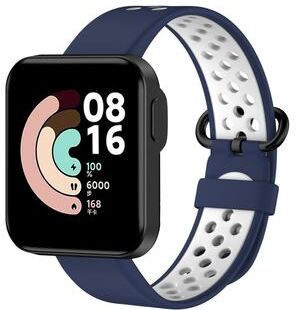 Everyday Crate Xiaomi Redmi Watch 2 Silicone Watch Band Two Color Soft Replacement Strap blue White