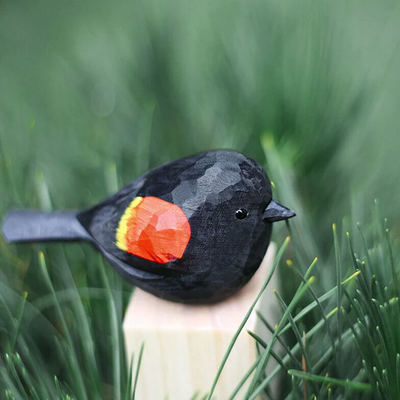 HomeDecorAndMore LLC Handmade Baby Bird Red Winged Blackbird