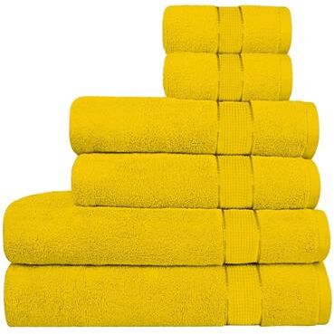 COZY TRENDS COLLECTION Superior Absorbent Zero Twist Cotton Bath Towel 6 Piece Set   600 GSM   2 Washcloths, 2 Hand Towels, 2 Bath Towels - 27''X54''