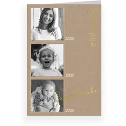 Einladungskarte Jugendweihe: Fotostory mit Fotos in Kraft Look