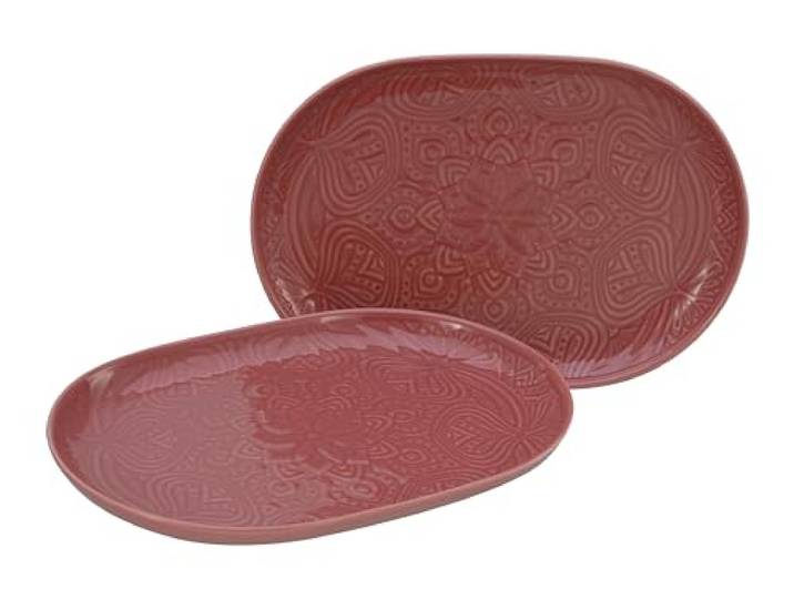 CreaTable\, 21631\, Série Orient Mandala Rouge\, service de vaisselle 2 pièces\, ensemble d'assiettes en porcelaine.
