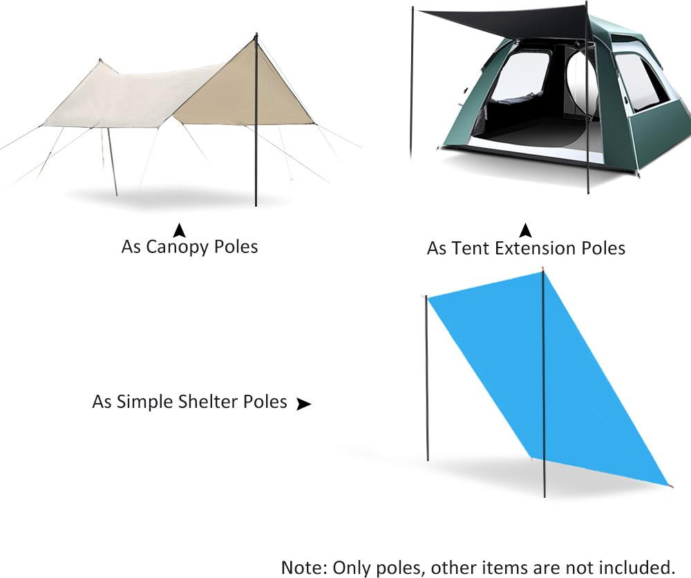 Gistuch 2-delige set buitenluifel met tent, dakstangen en accessoires