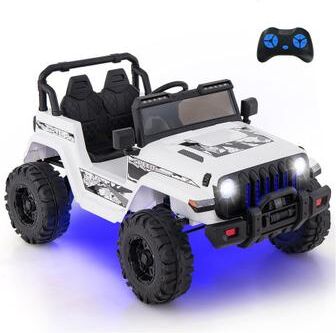 Costway 12V Kids Ride-on Jeep Car with 2.4 G Remote Control-White