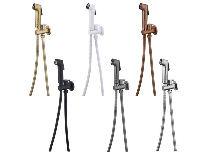 Pulvérisateur de bidet portatif en laiton brossé or rose, accessoires de salle de bain, robinet de bidet noir pour pulvérisateur de salle de bain, pommeau de douche autoportant