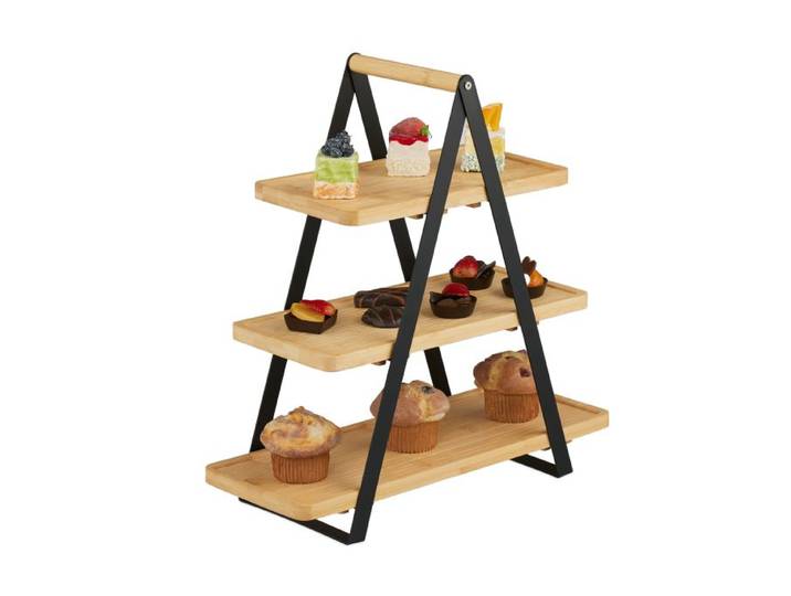 Relaxdays Etagere Bambus & Metall