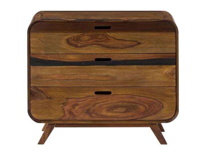Kommode Sheesham 90x40x75 dunkelbraun lackiert MAILAND #203