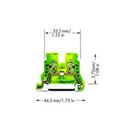 WAGO 870-907 Schutzleiterklemme 5 mm Zugfeder Belegung: PE Grün, Gelb 100 St. Single