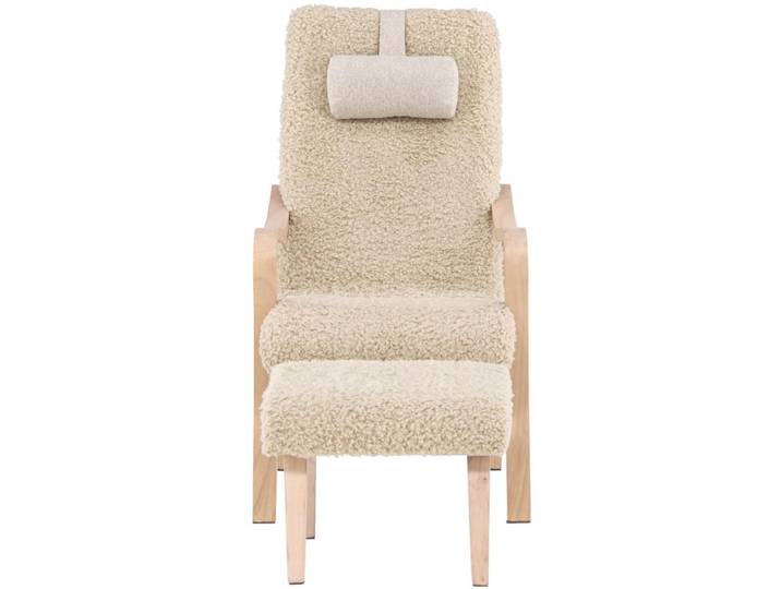 Fårö fauteuil met voetenbankje bruin.