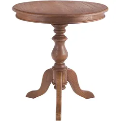 CLP Beistelltisch Wiva, runder Holztisch 70cm Durchmesser für Wohnzimmer und Esszimmer, Mindiholz mit Tischplatte
