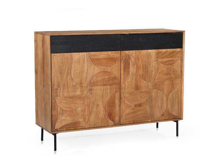 CATANDO Kommode, Material Massivholz, Akazie honigfarben /