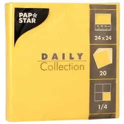 Papstar Papierservietten Daily Collection 24/24 cm 20 Stück gelb, 24x24 cm