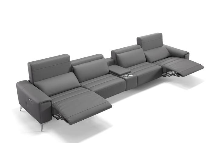 Heimkino Lounge BELLA Leder 4-Sitzer Kinosofa Relax Sofa