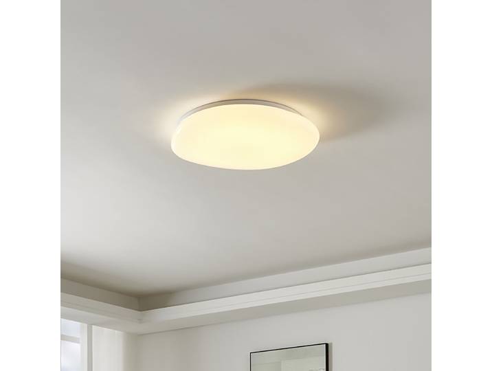 Plafonnier LED Ø 60cm Blanc acier laqué polycarbonate avec effet cristal LED Module LED