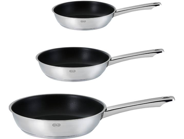 Pfannen-Set RÖSLE MOMENTS , silber (silberfarben), Ø:28cm, Pfannen, Pfannen-Set, mit Antihaftversiegelung, Induktion
