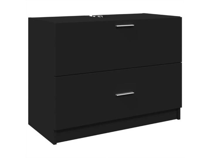 Bonne qualité - Armoire de rangement Armoire d'évier noir 78x37x59cm - Bois d'ingénierie DECO M7082750