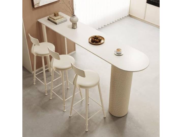 Moderner platzsparender Bar-Hochtisch rechteckig als Kücheninsel nutzbar Bartisch für Innen & Außen, auch Esstisch nutzbar, Stühle nicht enthalten. Geeignet kleine Wohnräume.(A,100CM/39.3in)