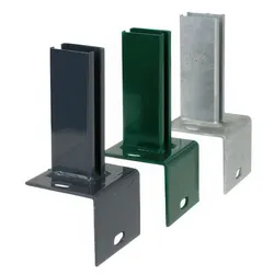 L-Stein Pfostenträger für Doppelstabmatten - anthrazit (RAL 7016) - 10 x 10 cm - Pfostenschuh für 60 x 40 mm Zaunpfosten - Pfostenanker zum Aufdübeln