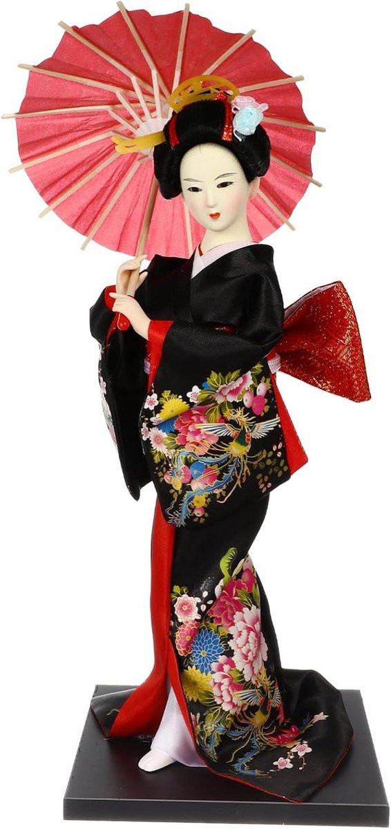 Japanse Geisha Beeldje Aziatisch Decor van Zijdestof
