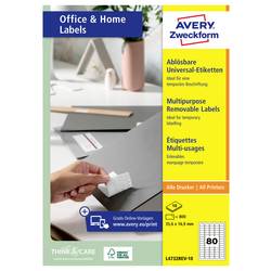 Avery-Zweckform L4732REV-10 Universal-Etiketten 35.6 x 16.9 mm Papier Weiß 800 St. Wiederablösbar Tintenstrahldrucker, Laserdrucker, Farblaserdrucker,