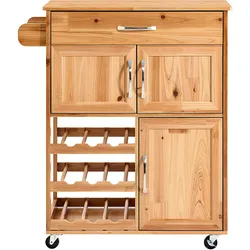 SoBuy Küchenwagen mit 1 Schublade Natur 75x38x86cm Vintage