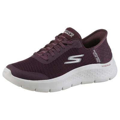 Slip-On Sneaker SKECHERS "GO WALK FLEX-GRAND ENTRY", Damen, Gr. 38, Textil, rot (burgunderrot), Schuhe, Slipper mit Slip-ins zum Schlupfen